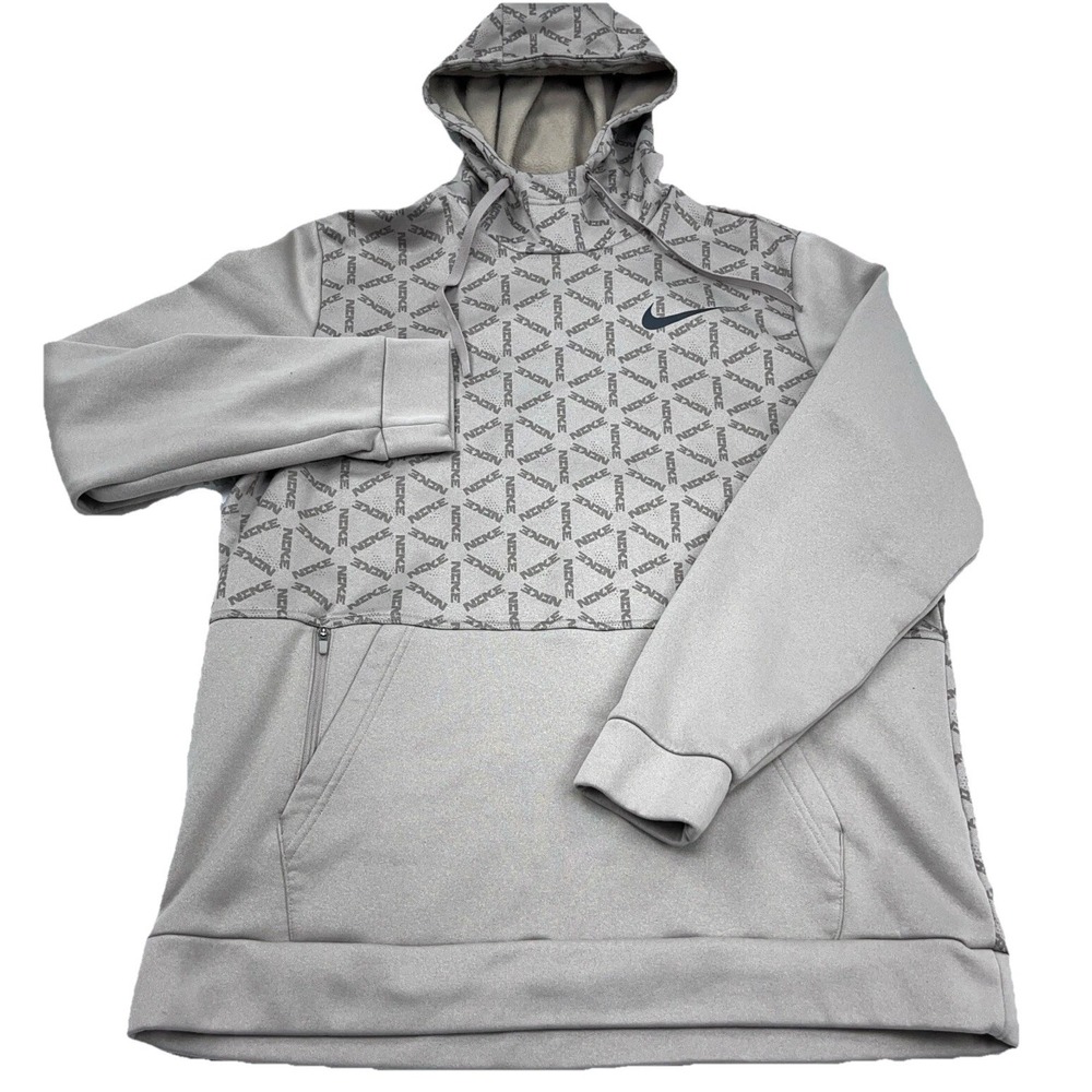 Nike Hoodie Men Large Brown Sweatshirt Sweater Therma Fit Performance Adult